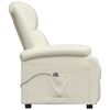 vidaXL Elektrick&eacute; polohovac&iacute; křeslo b&iacute;l&eacute; uměl&aacute; kůže