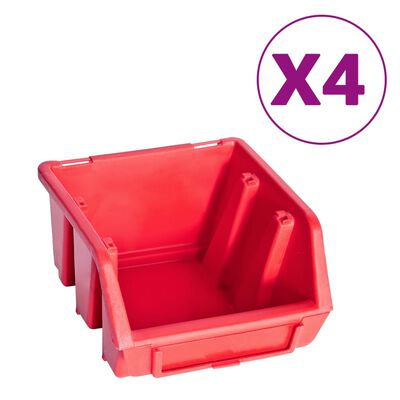 vidaXL 8dílná sada skladovacích zásobníků nástěnné díly červenočerná