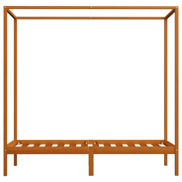 vidaXL Rám postele s nebesy medově hnědý masivní borovice 100 x 200 cm