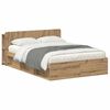 vidaXL R&aacute;m postele s &uacute;ložn&yacute;m prostorem s čelo Dub artisan 135 x 190 cm