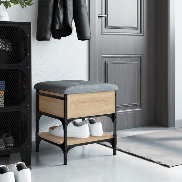 vidaXL Lavice s botn&iacute;kem dub sonoma 42 x 42 x 45 cm kompozitn&iacute; dřevo