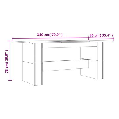 vidaXL Jídelní stůl hnědý dub 180 x 90 x 76 cm kompozitní dřevo