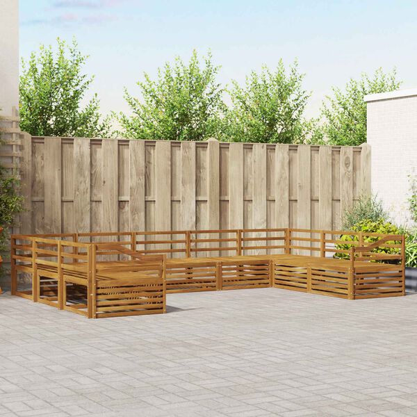 vidaXL Sedac&iacute; soupravy 9 pcs Př&iacute;rodn&iacute; Masivn&iacute; ak&aacute;tov&eacute; dřevo