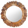 vidaXL N&aacute;stěnn&eacute; zrcadlo 60 cm teak kulat&eacute;