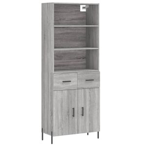 vidaXL Skř&iacute;ň highboard &scaron;ed&aacute; sonoma 69,5 x 34 x 180 cm kompozitn&iacute; dřevo