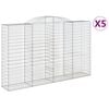 vidaXL Klenut&eacute; gabionov&eacute; ko&scaron;e 5 ks 300x50x180/200cm pozinkovan&eacute; železo
