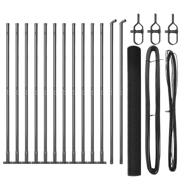 vidaXL Plotov&yacute; sloupek. &Scaron;ed&aacute; 25 x 1,4 m (12 x 12 mm s&iacute;ťka) Ocel a PVC