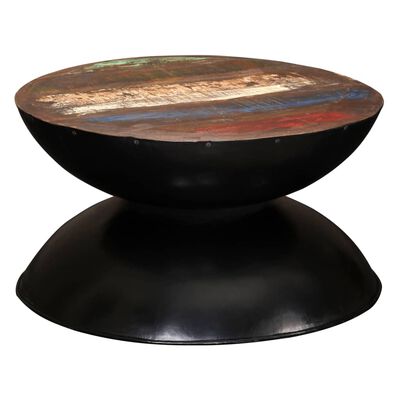 vidaXL Konferenční stolek masivní recyklované dřevo černý 60x60x33 cm
