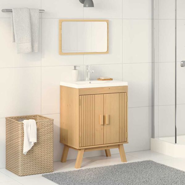 vidaXL Doln&iacute; skř&iacute;ňka Olden Hněd&aacute; 60 x 40 x 80 cm Masivn&iacute; borov&eacute; dřevo