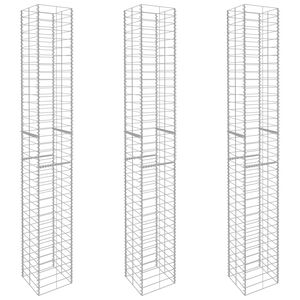 vidaXL Gabionov&eacute; ko&scaron;e 3 ks pozinkovan&aacute; ocel 25 x 25 x 197 cm