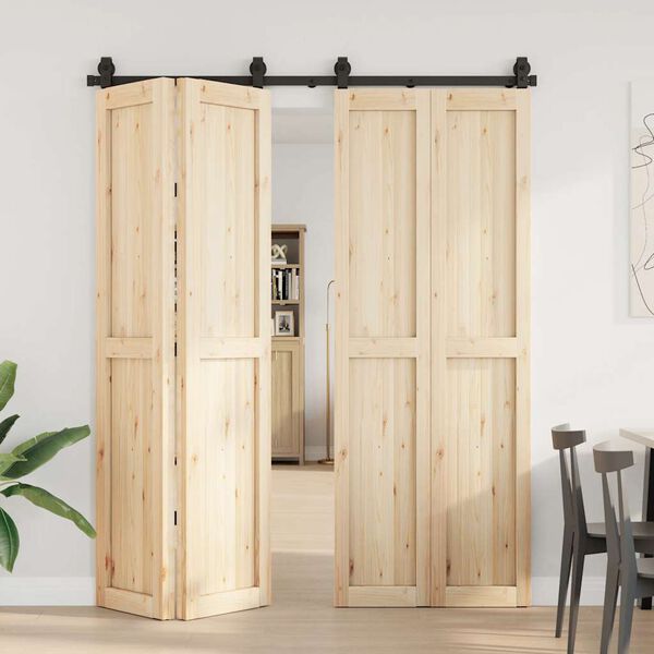 vidaXL Sada příslušenství pro posuvné dveře 183 cm ocelová černá