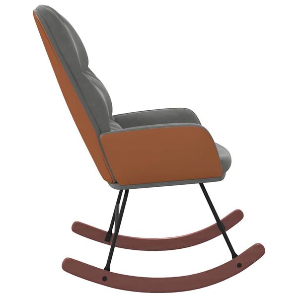 vidaXL Houpací křeslo tmavě šedé samet