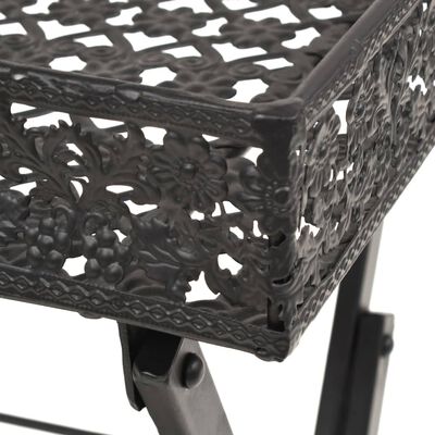 vidaXL Skládací čajový stolek ve vintage stylu kovový 58x35x72cm černý