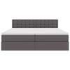 vidaXL Postel s &uacute;ložn&yacute;m prostorem s čelo &Scaron;ed&aacute; 200 x 200 cm Uměl&aacute; kůže