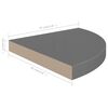 323914 vidaXL Floating Corner Shelves 2 pcs High Gloss Grey 35x35x3,8 cm MDF