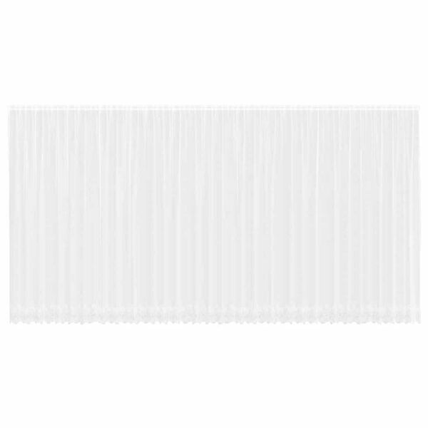 vidaXL Čipkov&yacute; Z&aacute;věs se z&aacute;clonami B&iacute;l&aacute; 280 x 900 cm Polyester
