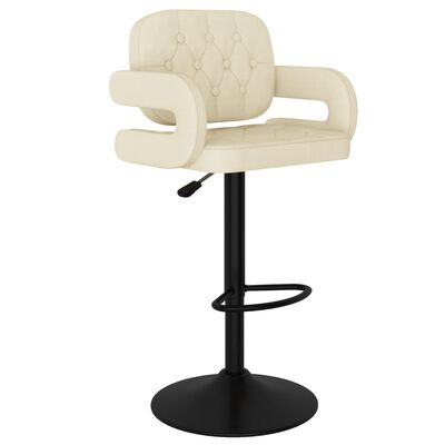 vidaXL Barová židle krémová textil