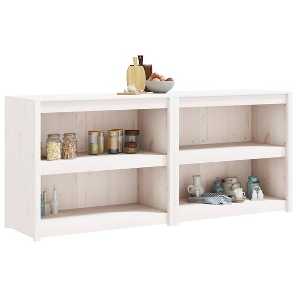 vidaXL Skř&iacute;ňky do venkovn&iacute; kuchyně 2 ks b&iacute;l&eacute; masivn&iacute; borov&eacute; dřevo