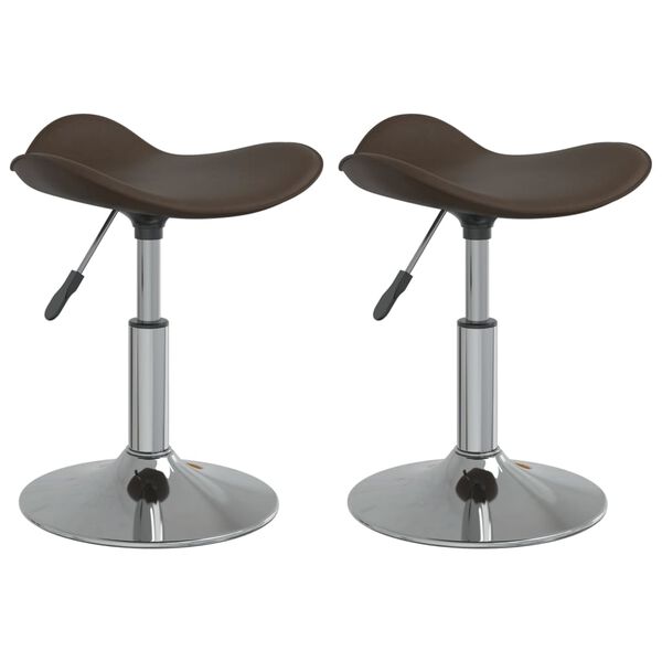 vidaXL J&iacute;deln&iacute; židle 2 ks hněd&eacute; chromovan&aacute; ocel a uměl&aacute; kůže