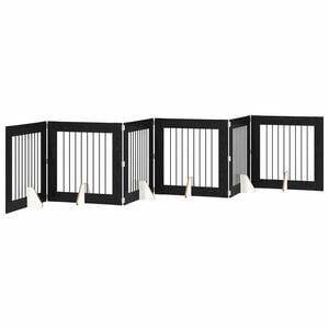 vidaXL Skl&aacute;dac&iacute; ps&iacute; br&aacute;na se stojany 6 pcs Čern&yacute; dub 482 cm