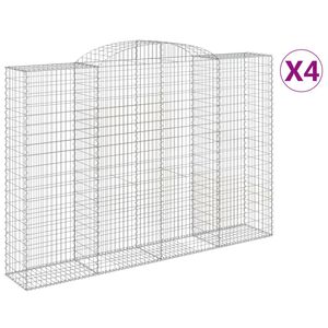 vidaXL Klenut&eacute; gabionov&eacute; ko&scaron;e 4 ks 300x50x200/220cm pozinkovan&eacute; železo