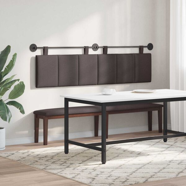 vidaXL Z&aacute;věsn&aacute; čeln&iacute; deska N&aacute;stěnn&yacute; Tmavě hněd&aacute; 190 x 55 x 5 cm textil