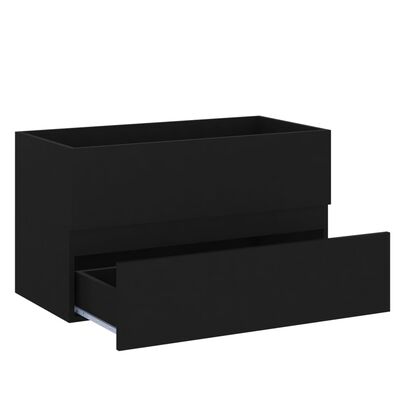 vidaXL Koupelnová sestava černá kompozitní dřevo