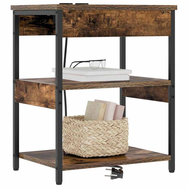 vidaXL Nočn&iacute; skř&iacute;ňka 2 pcs Kouřov&yacute; dub 41 x 31 x 51 cm