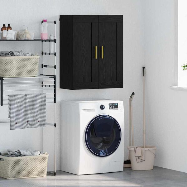 vidaXL N&aacute;stěnn&aacute; skř&iacute;ňka Čern&yacute; dub 69,5 x 34 x 90 cm kompozitn&iacute; dřevo