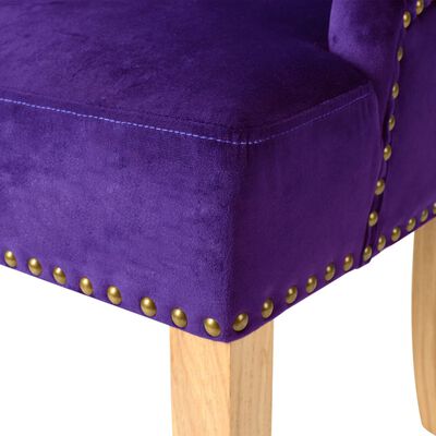 vidaXL Jídelní židle 2 ks fialové masivní dubové dřevo a samet