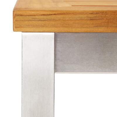 vidaXL Barové židle 4 ks masivní teakové dřevo a nerezová ocel