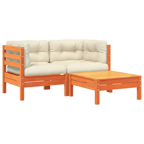 vidaXL Zahradní pohovka s poduškami a podnožkou 2místná