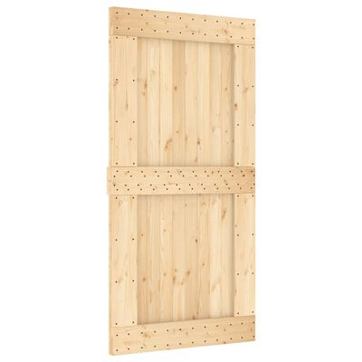 vidaXL Posuvné dveře s kováním 100 x 210 cm masivní borové dřevo