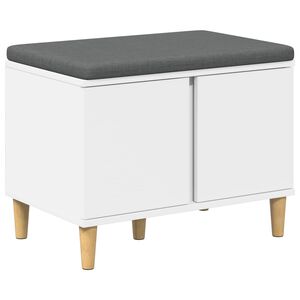 vidaXL Chodbičkov&aacute; lavice s pol&scaron;t&aacute;řem s &uacute;loži&scaron;těm B&iacute;l&aacute; 60 x 38 x 46 cm