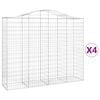 vidaXL Klenut&eacute; gabionov&eacute; ko&scaron;e 4 ks 200x50x160/180cm pozinkovan&eacute; železo