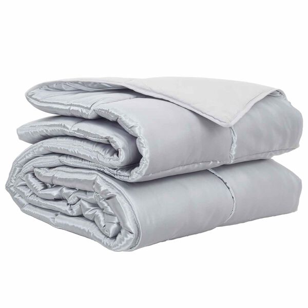 vidaXL Celoročn&iacute; přikr&yacute;vka Stř&iacute;brn&aacute; 240 x 260 cm Sat&eacute;n a mikrovl&aacute;kno