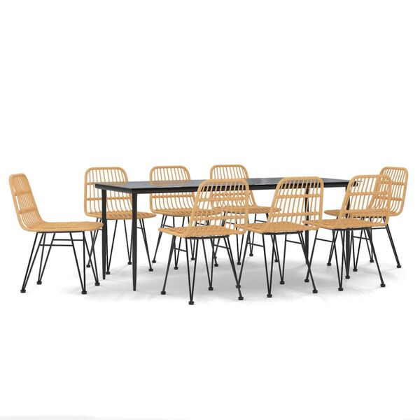 vidaXL 9d&iacute;ln&yacute; zahradn&iacute; j&iacute;deln&iacute; set polyratan