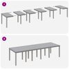 vidaXL Zahradní jídelní souprava s polštářem 13 pcs Světle šedá