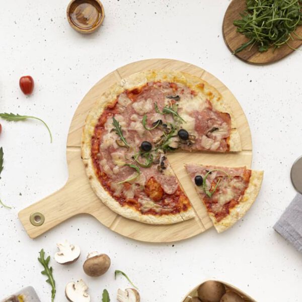Livoo Sada na kr&aacute;jen&iacute; pizzy 30 cm dřevo