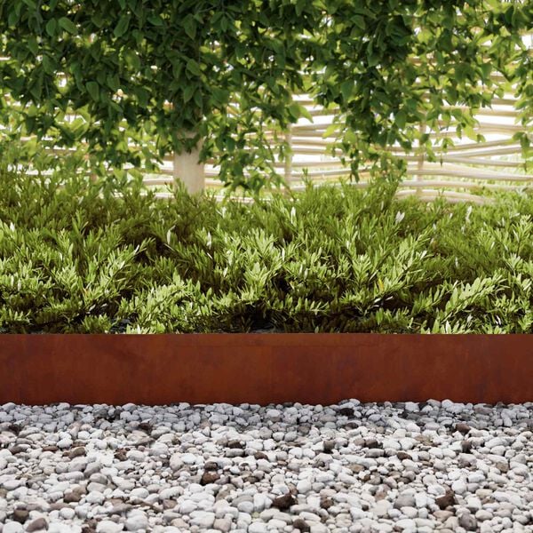 vidaXL Okraj tr&aacute;vn&iacute;ku 4 pcs Rezav&aacute; 450 x 0,05 x 15 cm