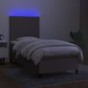 vidaXL Box spring postel s matrac&iacute; a LED taupe 90x200 cm textil
