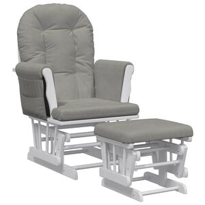vidaXL Křeslo glider se stoličkou světle &scaron;ed&eacute; textil