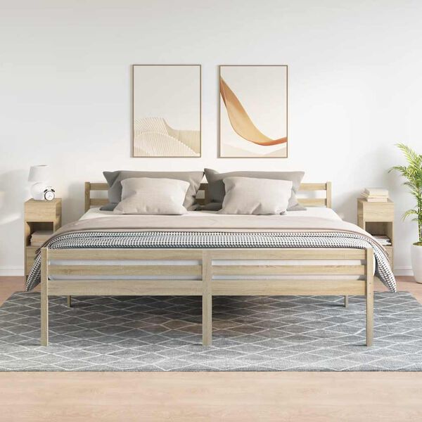 vidaXL Nočn&iacute; stolky 2 ks se z&aacute;suvkou dub sonoma 25x31x66 cm