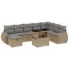 vidaXL 9dílná zahradní sedací souprava s poduškami béžová polyratan