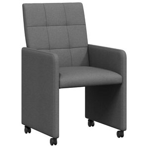 vidaXL J&iacute;deln&iacute; židle na kolečk&aacute;ch 2 ks textil Tmavě &scaron;ed&aacute;