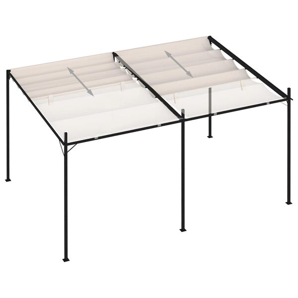 vidaXL Altán se zatahovací střechou 400 x 300 x 233 m krémový