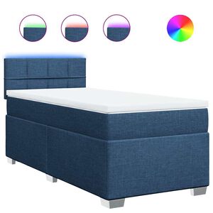 vidaXL Box spring postel s matrac&iacute; modr&aacute; 80x200 cm textil