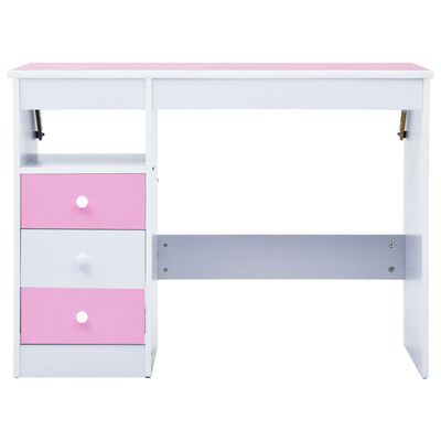 vidaXL Dětský kreslicí a psací stůl náklopný růžový a bílý