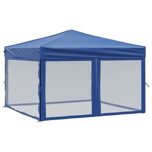 vidaXL Skl&aacute;dac&iacute; party stan s bočn&iacute;mi stěnami modr&yacute; 3 x 3 m