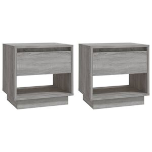 vidaXL Nočn&iacute; stolky 2 ks &scaron;ed&eacute; sonoma 45 x 34 x 44 cm kompozitn&iacute; dřevo